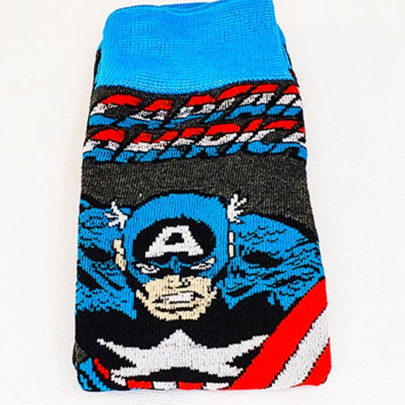 Disney Anime Socks Avengers Marvel Cartoon Figure , Capt. America - New WOT - Picture 4 of 6